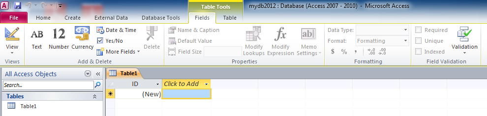 Using Microsoft Access 2010